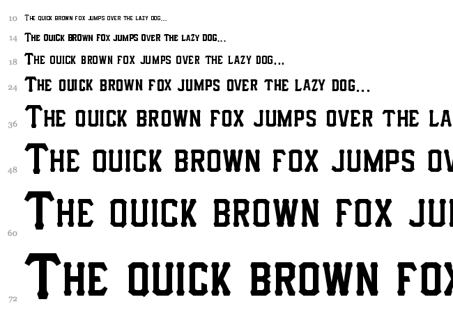 I.F.C. Hardball font waterfall